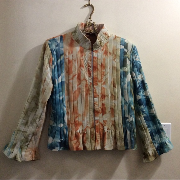 đź’•Amazing and unique leather tie dye jacketđź’• - Picture 2 of 16